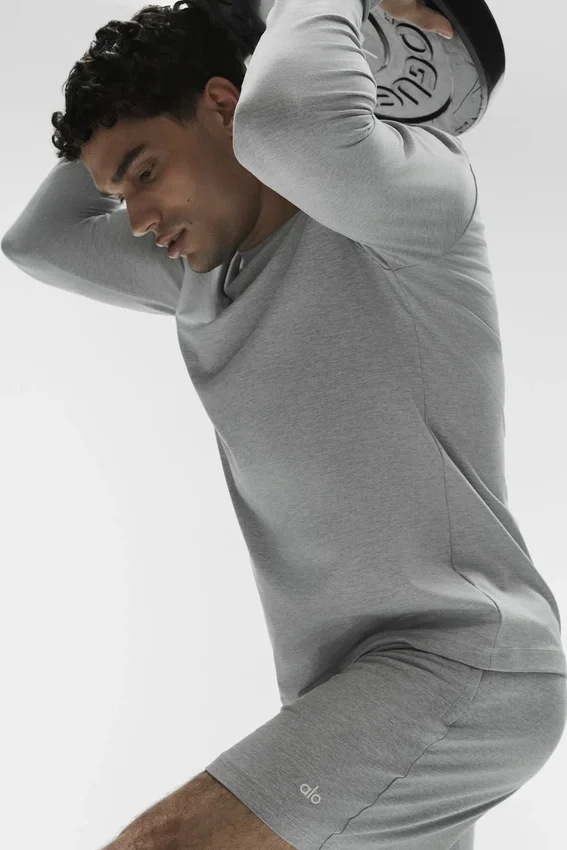 Conquer Reform T-shirt met ronde hals en lange mouwen - Athletic Heather Grey