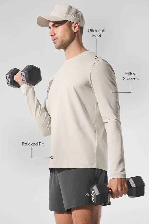Conquer Reform T-shirt met ronde hals en lange mouwen - Bone