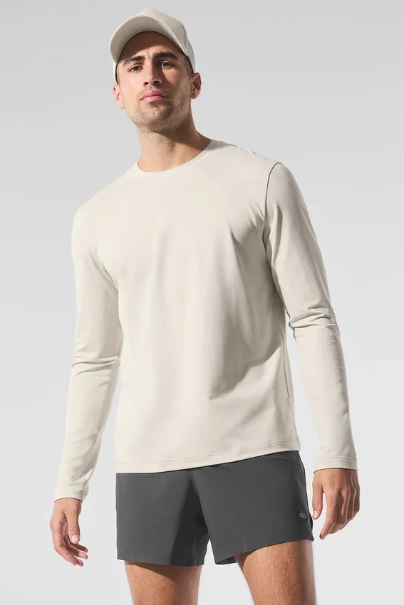 Conquer Reform T-shirt met ronde hals en lange mouwen - Bone