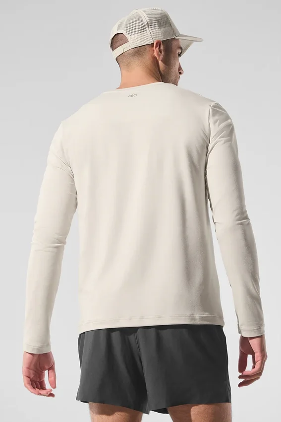 Conquer Reform T-shirt met ronde hals en lange mouwen - Bone