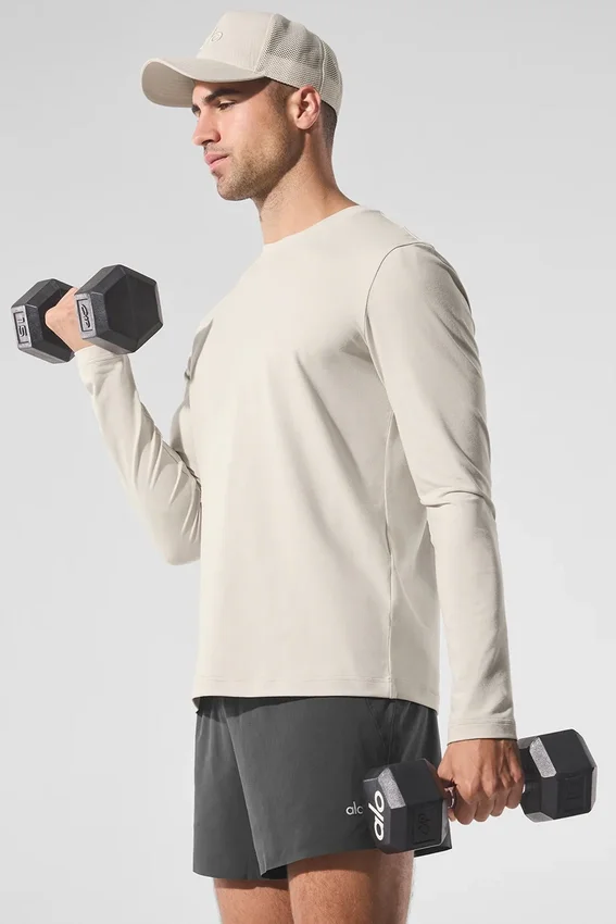 Conquer Reform T-shirt met ronde hals en lange mouwen - Bone