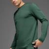Conquer Reform T-shirt met ronde hals en lange mouwen - Clover Green