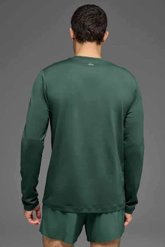 Conquer Reform T-shirt met ronde hals en lange mouwen - Clover Green