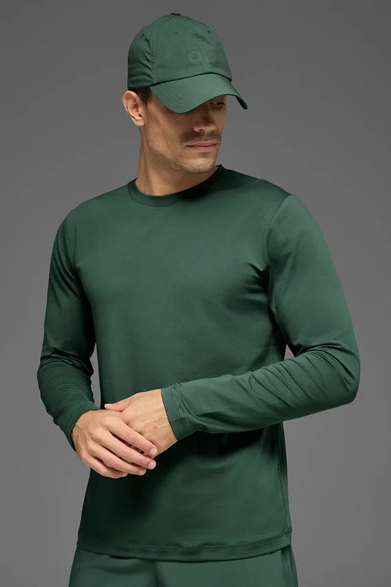 Conquer Reform T-shirt met ronde hals en lange mouwen - Clover Green