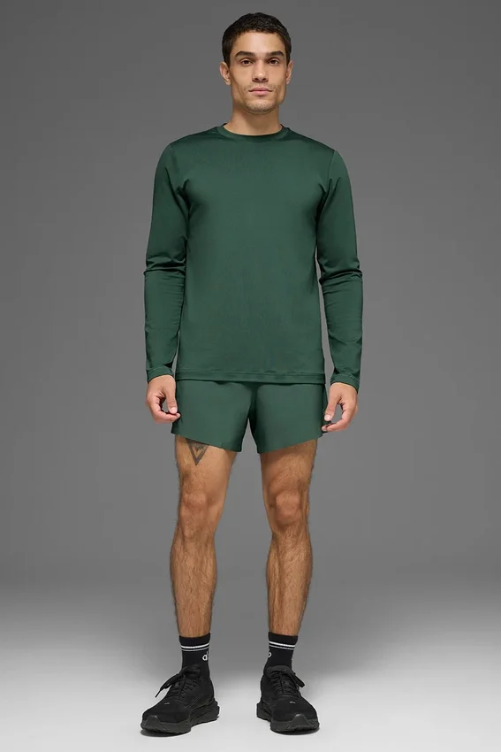 Conquer Reform T-shirt met ronde hals en lange mouwen - Clover Green