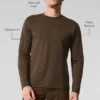 Conquer Reform T-shirt met ronde hals en lange mouwen - Espresso