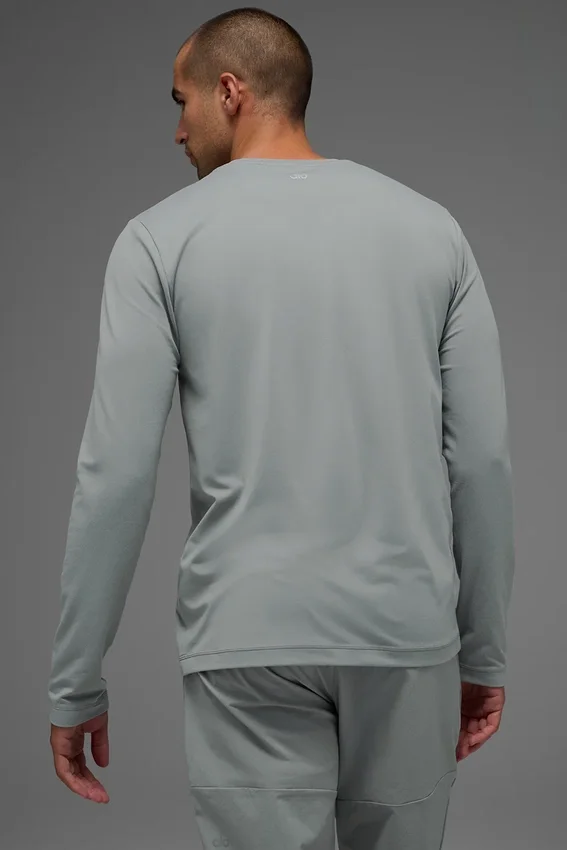 Conquer Reform T-shirt met ronde hals en lange mouwen - Lunar Grey
