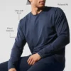 Conquer Reform T-shirt met ronde hals en lange mouwen - Navy