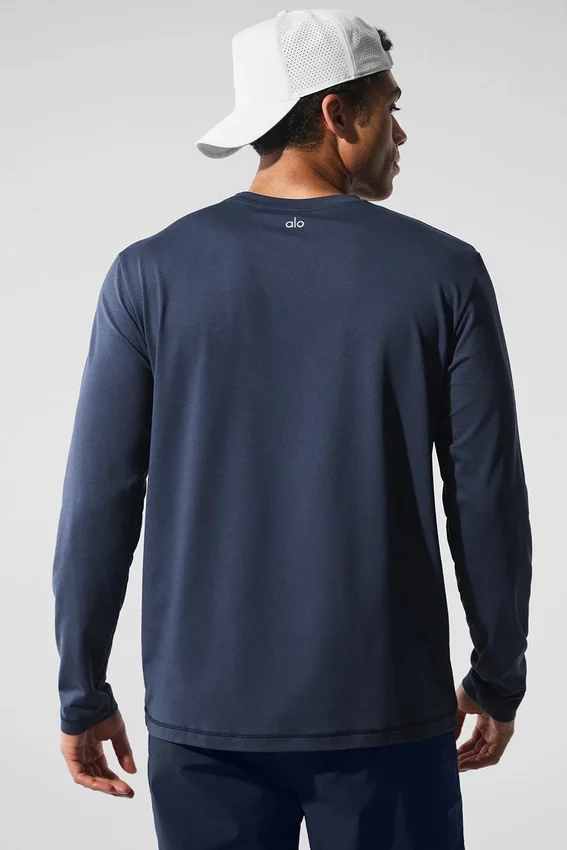 Conquer Reform T-shirt met ronde hals en lange mouwen - Navy