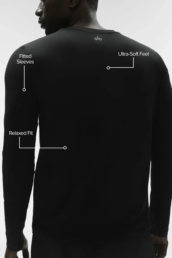 Conquer Reform T-shirt met ronde hals en lange mouwen - Zwart