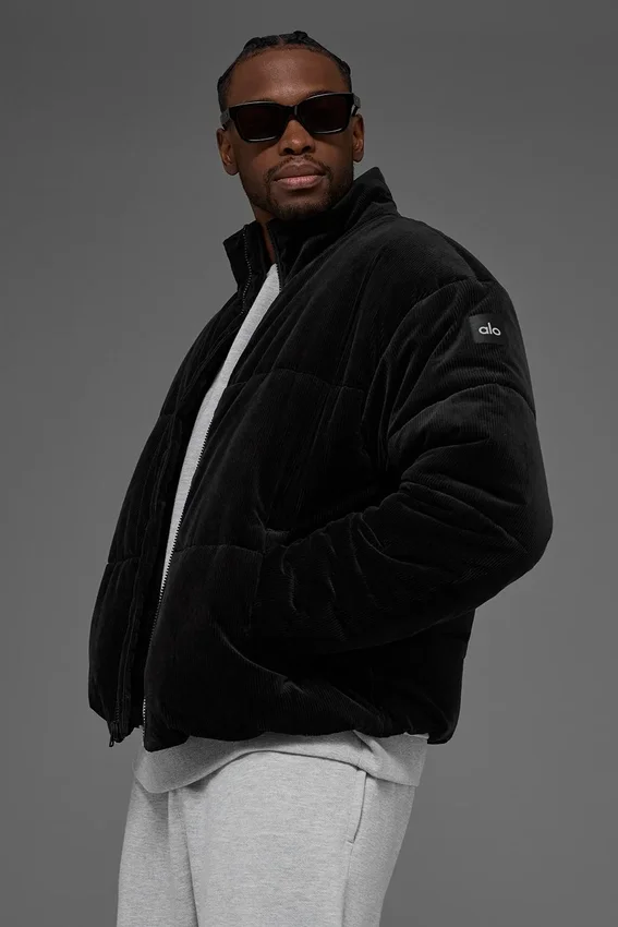 Corduroy Stage Puffer - Zwart