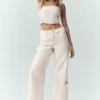 Corsettop van wolmix met ‘nightcap’-kraag – Café au lait