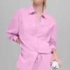 Cotton Real Deal overhemd met lange mouwen en knopen – Candy Heart Pink