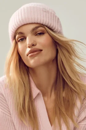Courchevel kasjmier muts - Frosted Pink