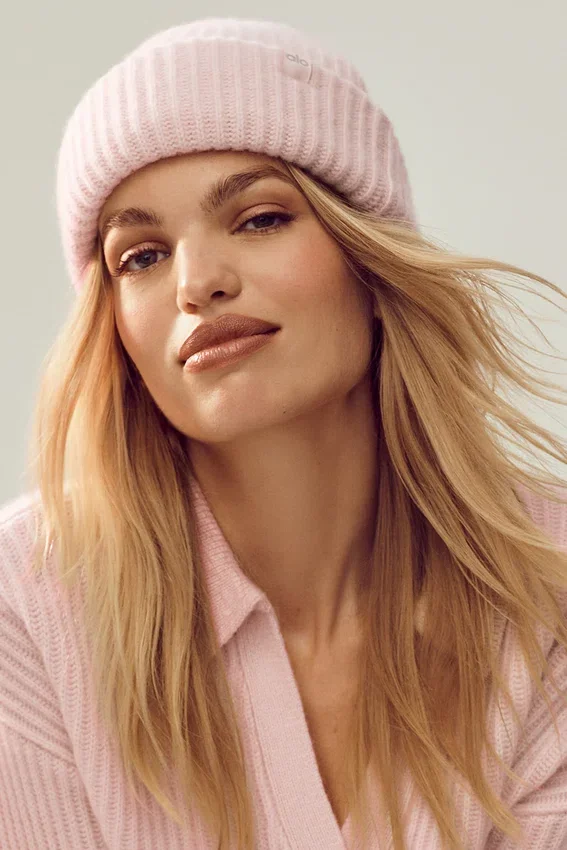 Courchevel kasjmier muts - Frosted Pink