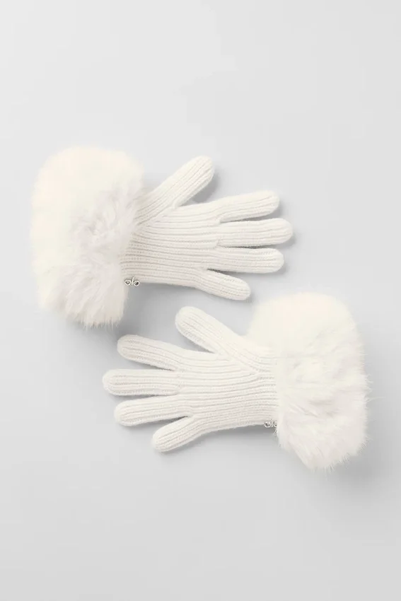Courchevel kasjmierhandschoenen - Ivory