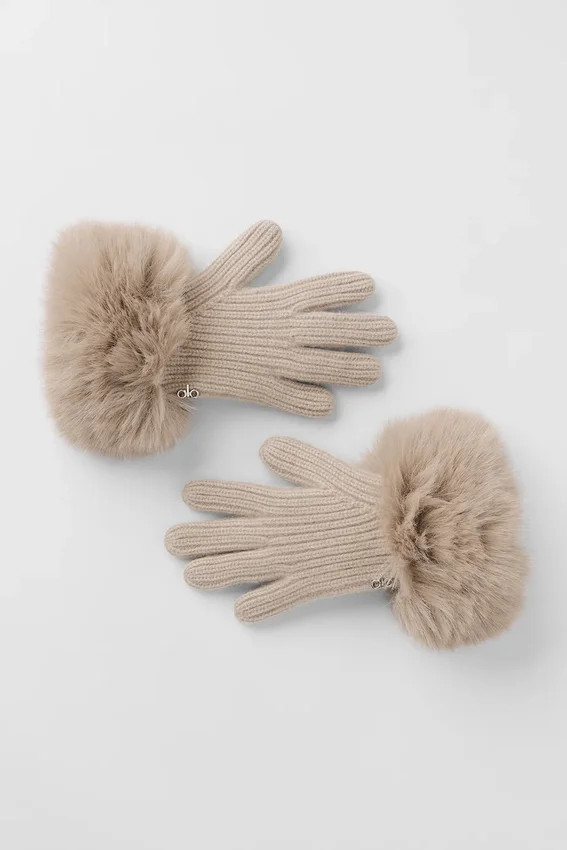 Courchevel kasjmierhandschoenen - Oat Heather