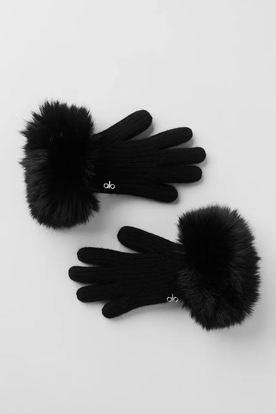 Courchevel kasjmierhandschoenen - Zwart
