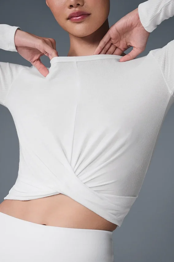 Cover-top met lange mouwen - Wit