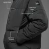 Crinkle Nylon Stage Puffer met capuchon - Zwart