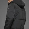 Crinkle Nylon Stage Puffer met capuchon - Zwart