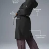 Crinkle on the Move Trench - Zwart