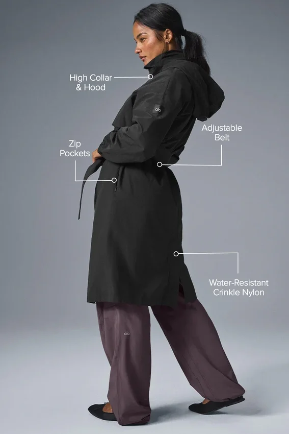Crinkle on the Move Trench - Zwart