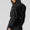 Cropped 1/4 Zip Alumni-trui - Zwart
