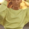Cropped Accolade T-shirt met ronde hals - Sunshine