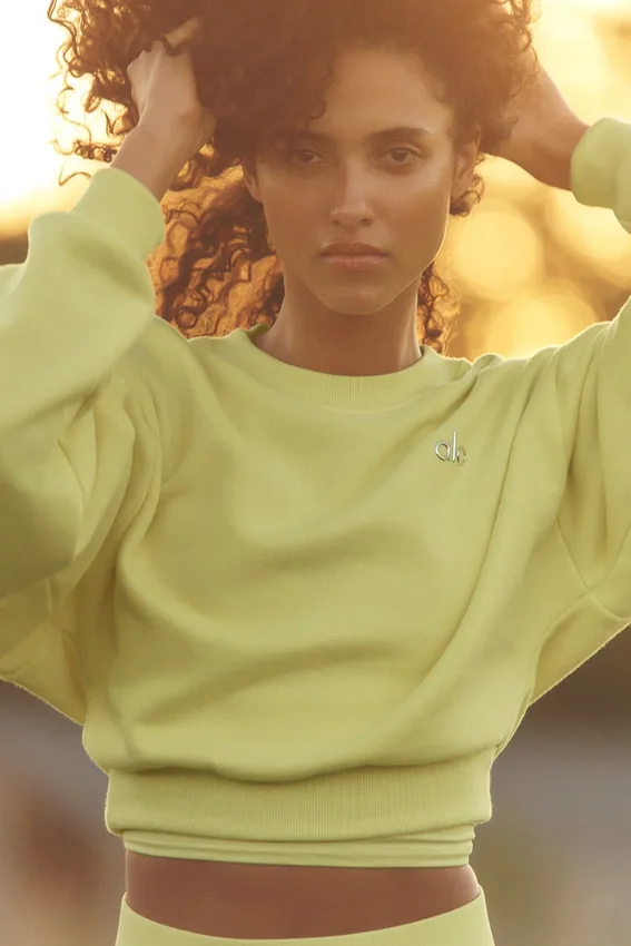 Cropped Accolade T-shirt met ronde hals - Sunshine