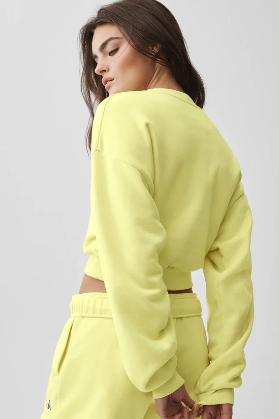 Cropped Accolade T-shirt met ronde hals - Sunshine
