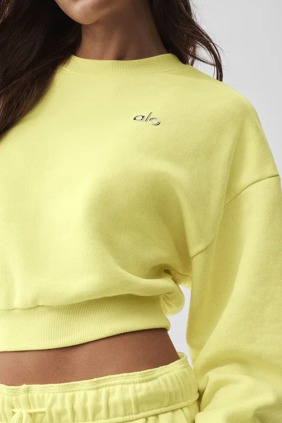 Cropped Accolade T-shirt met ronde hals - Sunshine