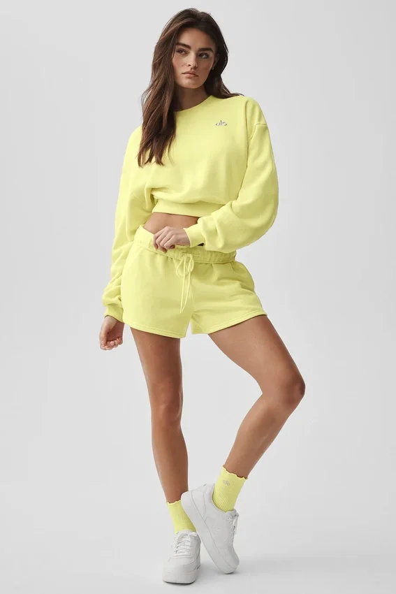 Cropped Accolade T-shirt met ronde hals - Sunshine