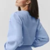 Cropped Accolade-trui met ronde hals - Licht Provence-blauw