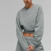 Cropped Accolade-trui met ronde hals - Lunar Grey