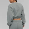 Cropped Accolade-trui met ronde hals - Lunar Grey
