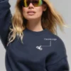 Cropped Accolade-trui met ronde hals - Navy