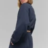 Cropped Accolade-trui met ronde hals - Navy
