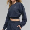 Cropped Accolade-trui met ronde hals - Navy