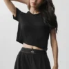 Cropped All Day met korte mouwen - Zwart