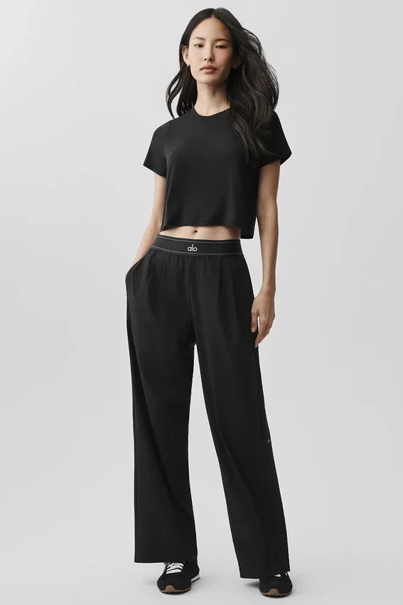 Cropped All Day met korte mouwen - Zwart