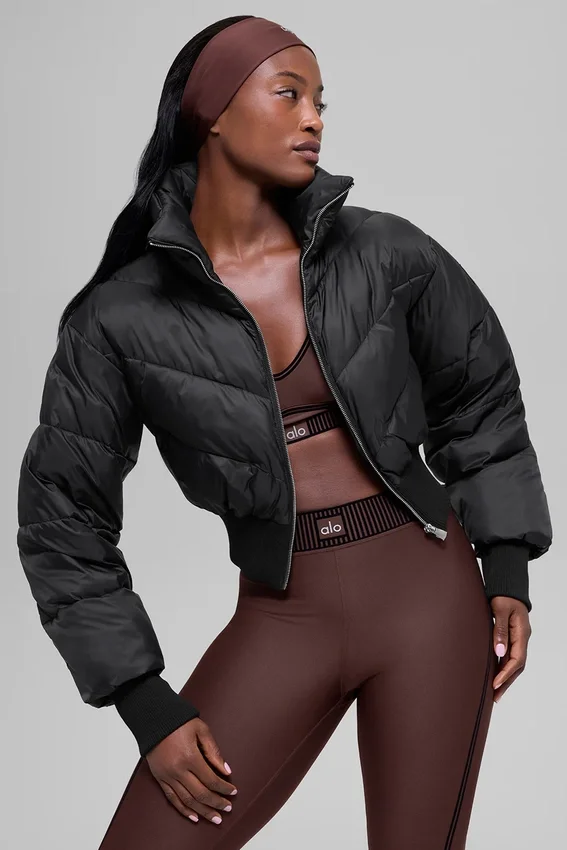 Cropped Atmosphere-pufferjas - Zwart