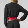 Cropped Breezy Cover-up met volledige rits - Zwart