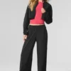 Cropped Breezy Cover-up met volledige rits - Zwart