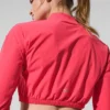 Cropped Breezy Full-Zip Cover-up - Candy Red