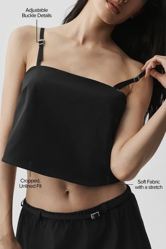 Cropped Connection Top - Zwart