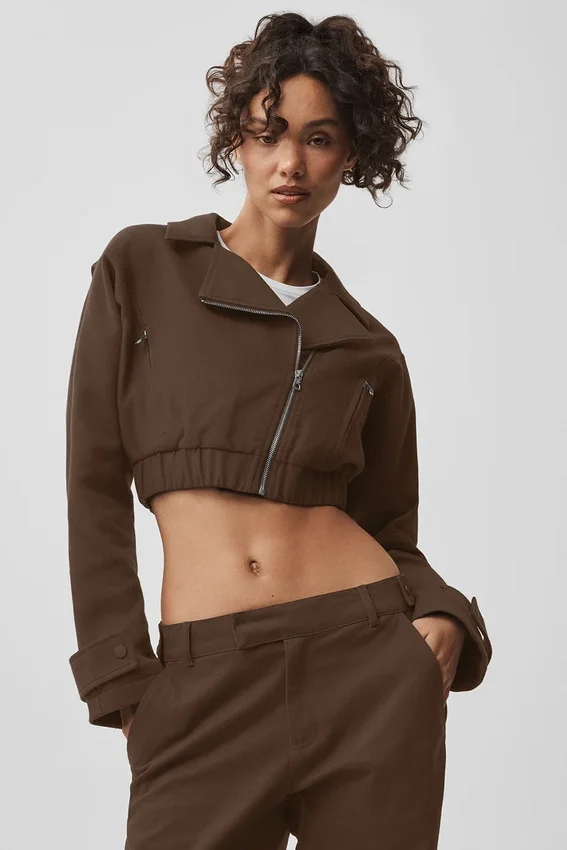Cropped Cosmopolitan-jas - Espresso