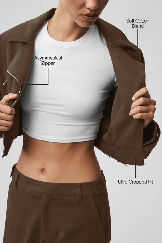 Cropped Cosmopolitan-jas - Espresso