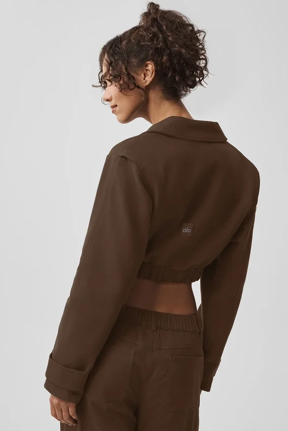 Cropped Cosmopolitan-jas - Espresso