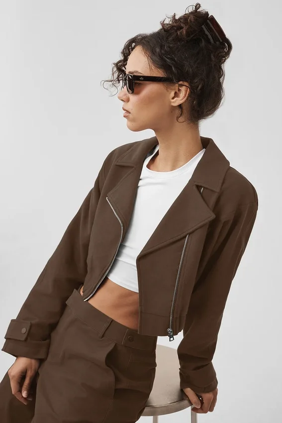 Cropped Cosmopolitan-jas - Espresso